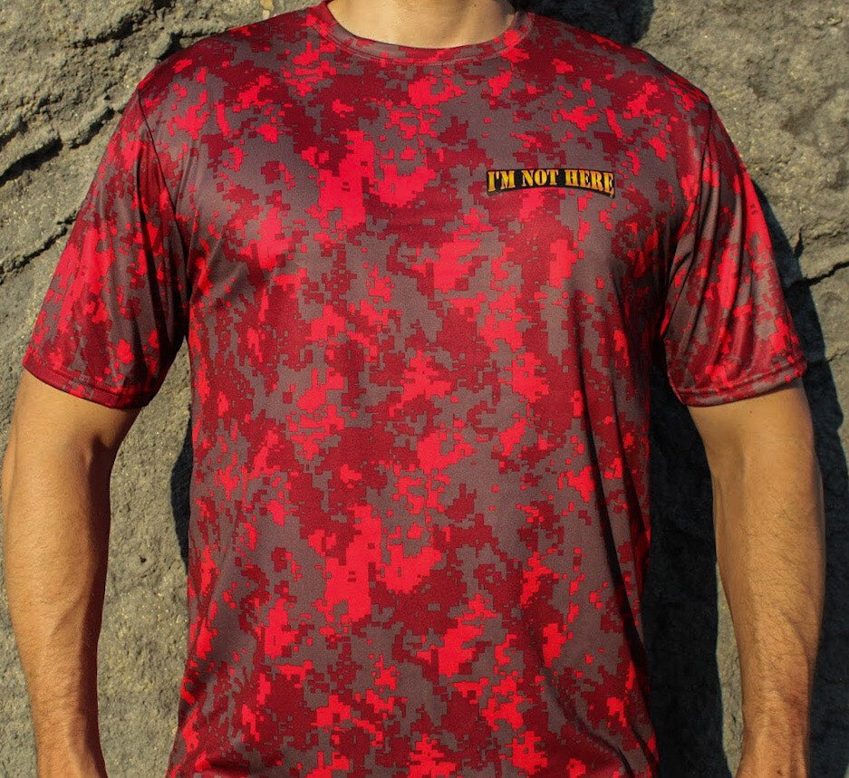 NEW All In Motion XS (4/5) Red Camouflage Athletic Shirt